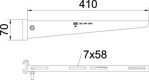 Consola de garra para perfil IS 8 B410mm Aço Galvanizado por imersão a quente após maquinação zinco