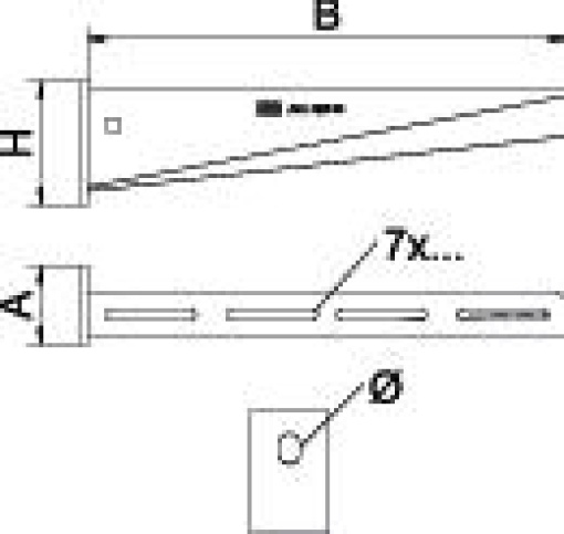 Consola mural com cabeça soldada B110mm Aço inoxidável, livre de ferrugem A2 1.4301 brilhante, pós-tratamento aço inoxidável
