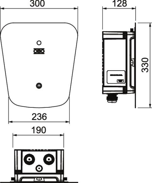 Wallbox Key 330x300x127 Policarbonato lacado preto