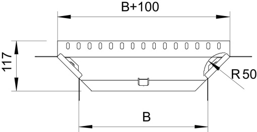 Add-on tee with 2 angle connectors 110x200 Aço Galvanizado por imersão a quente após maquinação 85µm