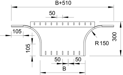 Add-on tee round version 110x600 Aço Galvanizado por imersão a quente após maquinação 85µm