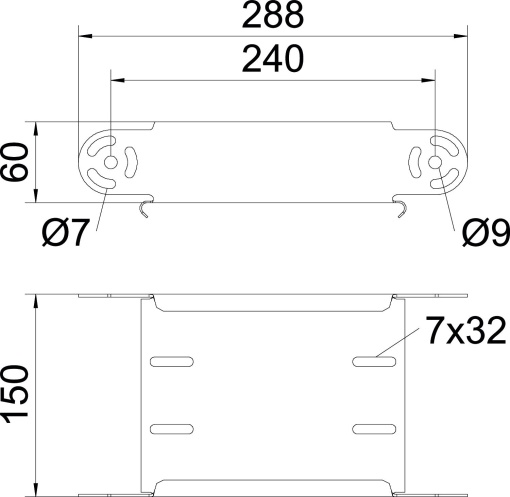 Elemento do ângulo regulável vertical 60x150 Aço galvanizado pelo método Sendzimir