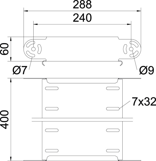 Elemento do ângulo regulável vertical 60x400 Aço galvanizado pelo método Sendzimir