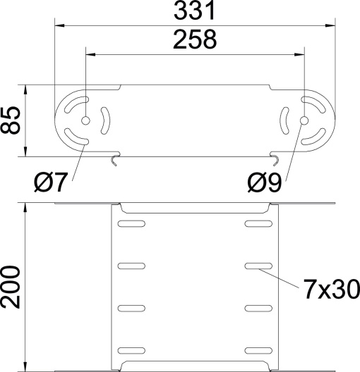 Elemento do ângulo regulável vertical 85x200 Aço galvanizado pelo método Sendzimir