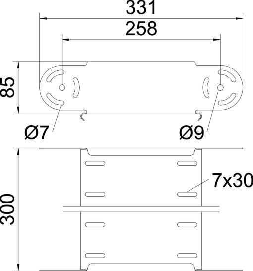 Elemento do ângulo regulável vertical 85x300 Aço galvanizado pelo método Sendzimir