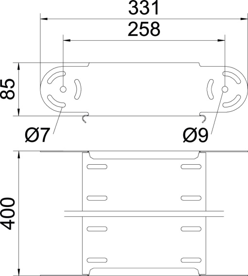 Elemento do ângulo regulável vertical 85x400 Aço galvanizado pelo método Sendzimir