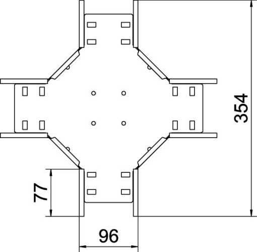 Cruzeta para caminho de cabos em chapa 85x100 Aço galvanizado pelo método Sendzimir zinco