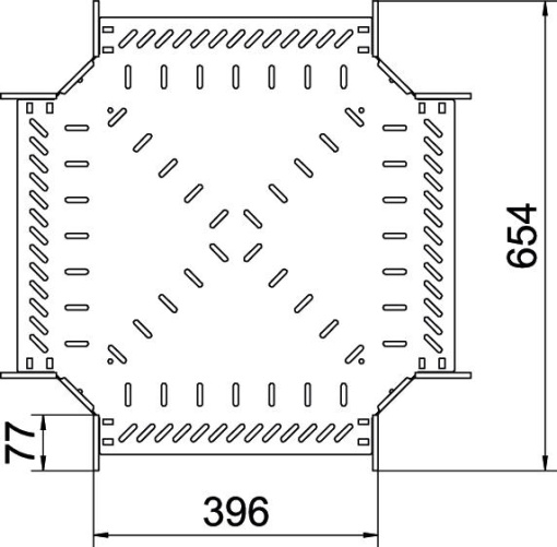 Cruzeta para caminho de cabos em chapa 85x400 Aço galvanizado pelo método Sendzimir zinco