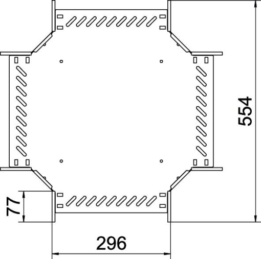 Cruzeta para caminho de cabos em chapa 110x300 Aço galvanizado pelo método Sendzimir zinco