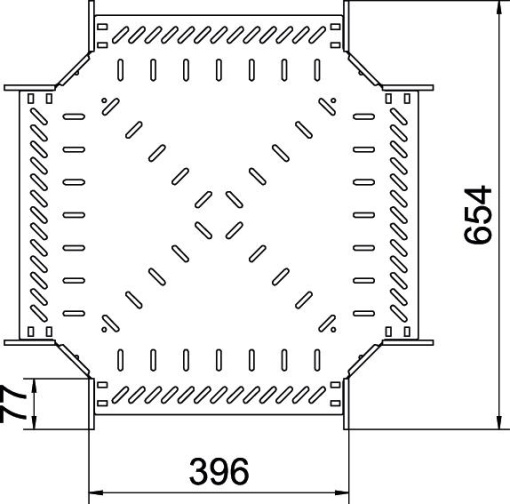 Cruzeta para caminho de cabos em chapa 110x400 Aço galvanizado pelo método Sendzimir zinco