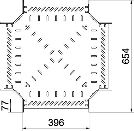 Cruzeta para caminho de cabos em chapa 60x400 Aço Galvanizado por imersão a quente após maquinação zinco