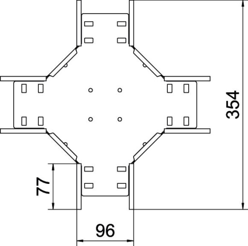 Cruzeta para caminho de cabos em chapa 110x100 Aço Galvanizado por imersão a quente após maquinação zinco