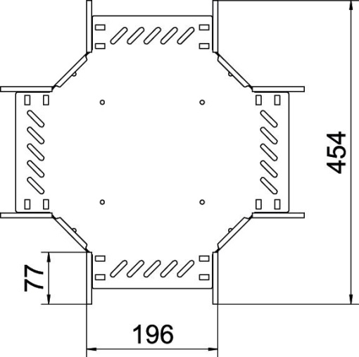 Cruzeta para caminho de cabos em chapa 110x200 Aço Galvanizado por imersão a quente após maquinação zinco