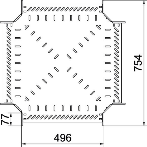 Cruzeta para caminho de cabos em chapa 110x500 Aço Galvanizado por imersão a quente após maquinação zinco