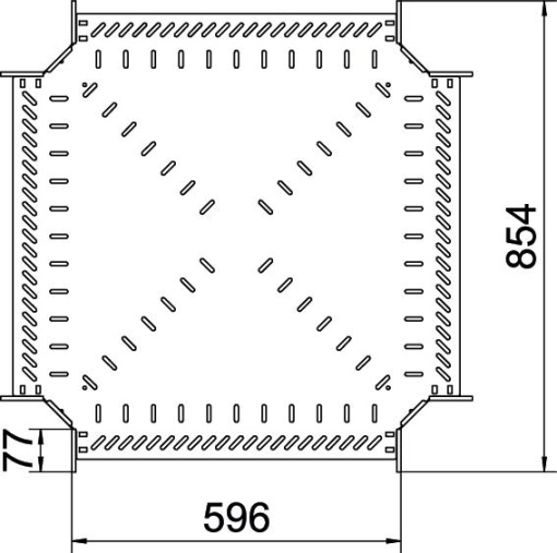 Cruzeta para caminho de cabos em chapa 110x600 Aço Galvanizado por imersão a quente após maquinação zinco