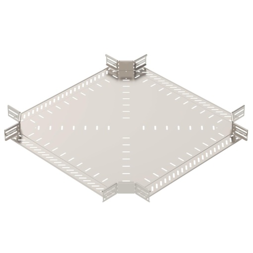 Cross over for cable tray 60x600 Aço inoxidável, livre de ferrugem A2 1.4301 brilhante, pós-tratamento aço inoxidável