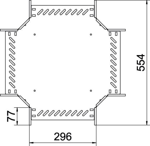 Cross over for cable tray 60x300 Aço inoxidável A4 1.4571 brilhante, pós-tratamento aço inoxidável
