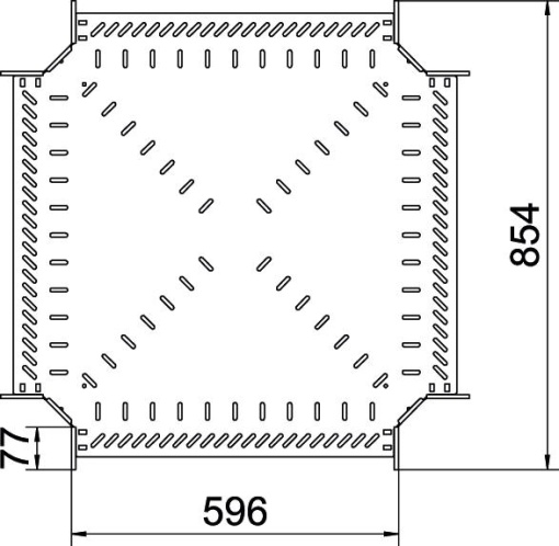 Cross over for cable tray 60x600 Aço inoxidável A4 1.4571 brilhante, pós-tratamento aço inoxidável
