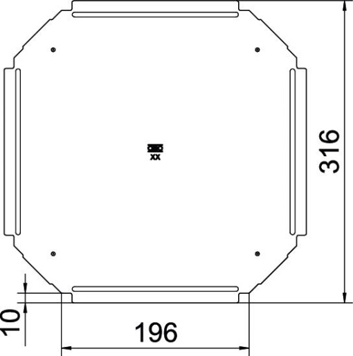 Cover for cross-over B200mm Aço inoxidável A4 1.4571 brilhante, pós-tratamento aço inoxidável