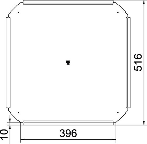 Cover for cross-over B400mm Aço inoxidável A4 1.4571 brilhante, pós-tratamento aço inoxidável