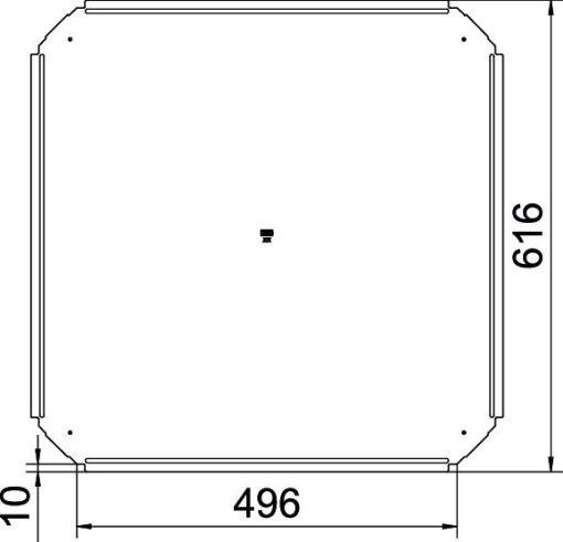 Cover for cross-over B500mm Aço inoxidável A4 1.4571 brilhante, pós-tratamento aço inoxidável