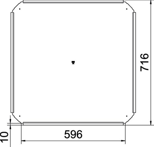 Cover for cross-over B600mm Aço inoxidável A4 1.4571 brilhante, pós-tratamento aço inoxidável