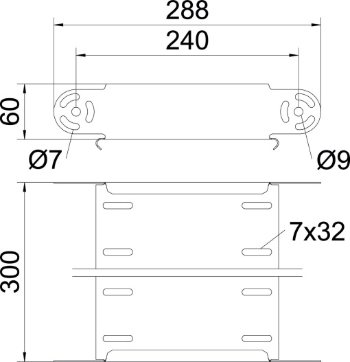 Elemento do ângulo regulável vertical 60x300 Aço galvanizado por imersão a quente após maquinação