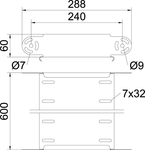 Elemento do ângulo regulável vertical 60x600 Aço galvanizado por imersão a quente após maquinação