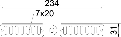 União articulada para caminho de cabos em chapa 35x240 Aço galvanizado pelo método Sendzimir zinco