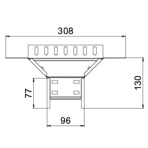 Derivação simples para caminho de cabos em chapa 60x100 Aço PES135 - Poliéster preto RAL 9005