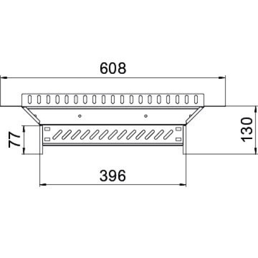 Derivação simples para caminho de cabos em chapa 60x400 Aço PES135 - Poliéster preto RAL 9005