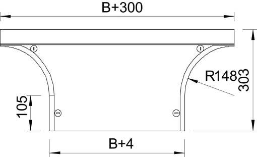 Tampa para derivação simples com ferrolhos, para RAA 400 B400mm Aço inoxidável A4 1.4571 brilhante, pós-tratamento