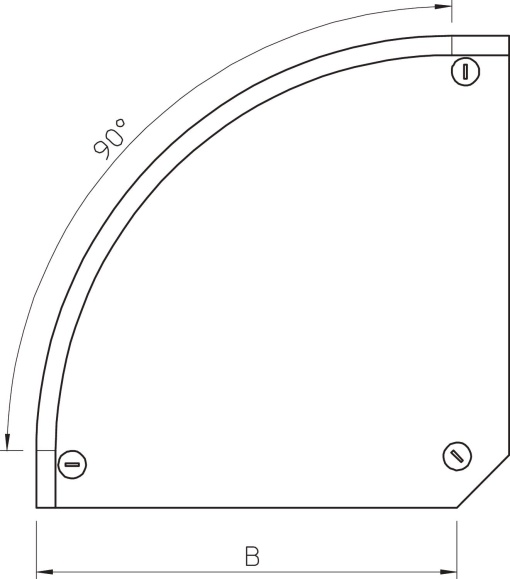 Tampa para ângulo de 90º com ferrolhos, para RB 90 150 B150mm Aço galvanizado pelo método Sendzimir