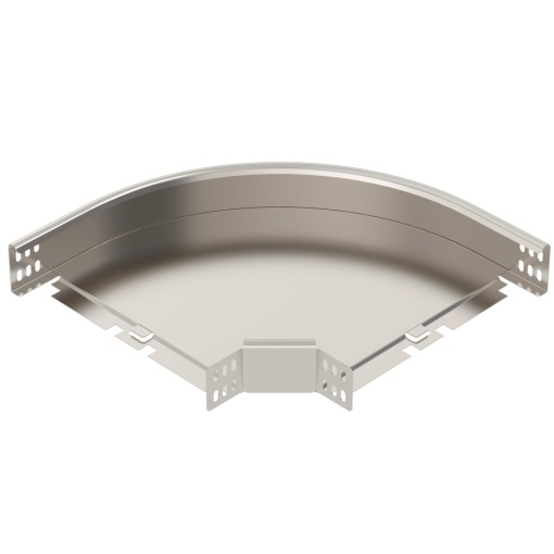 Ângulo 90 horizontal, com uniões curvas 60x300 Aço inoxidável A4 1.4571 brilhante, pós-tratamento