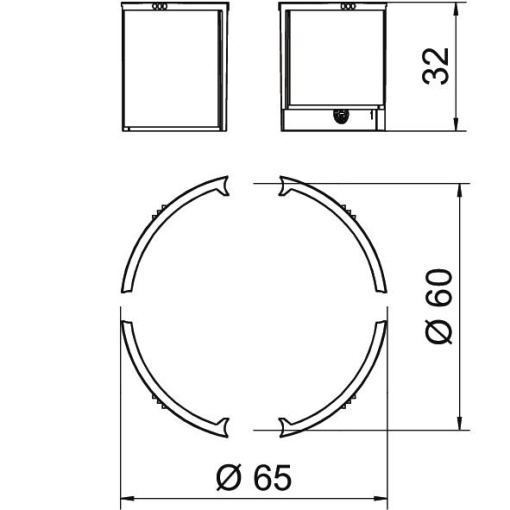 Fire protection retrofit set for airtight cavity wall box Ø68mm, H47mm material expansivo cinzento