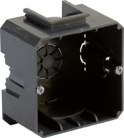 Caixa de ligação para encastrar 1 elemento, 67 x 77 x 42 mm. Universal. Linkable. Certificado pela AENOR.