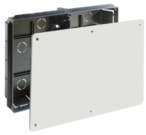 Caixa de ligação para encastrar com tampa parafusos. 300 x 200 mm.