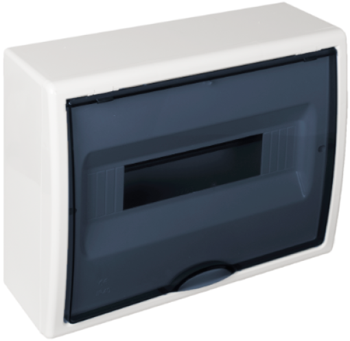 Surface distribution board, 12 modules. Fume door.