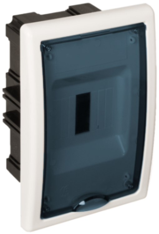 Flush distribution board, 4 modules. Fume door. 8694PF