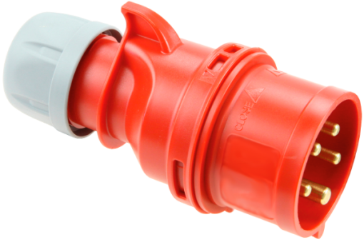 Fichas industriais móvel 3P+N+T, 16A, 400V, IP44