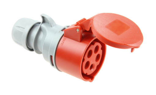 Bases industriais móveis 3P+N+T, 32A, 400V, IP44.