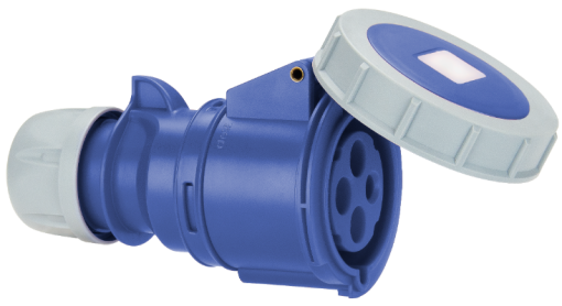 Soquete industrial móvel 2P+T, 16A, 230V~, IP67.