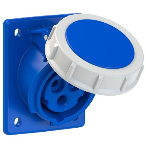 Inclined panel industrial sockets 2P+T, 16A, 230V, IP67