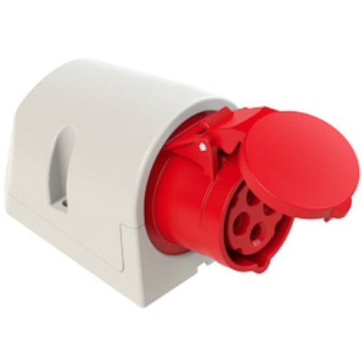 Wall-mounted industrial sockets 3P+E, 16A, 400V, IP44