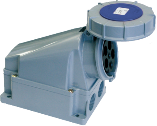 Wall-mounted industrial sockets 2P+E, 63A, 230V, IP67
