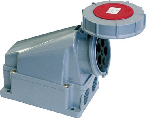 Wall-mounted industrial sockets 3P+N+E, 63A, 400V, IP67