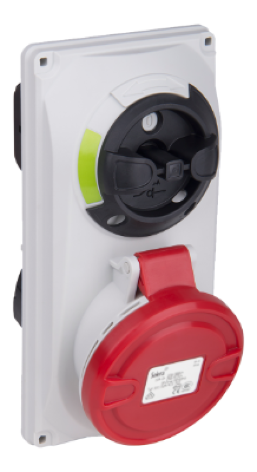 Bases industriais em painel interbloqueadas 3P+T, 16A, 400V., IP 44.