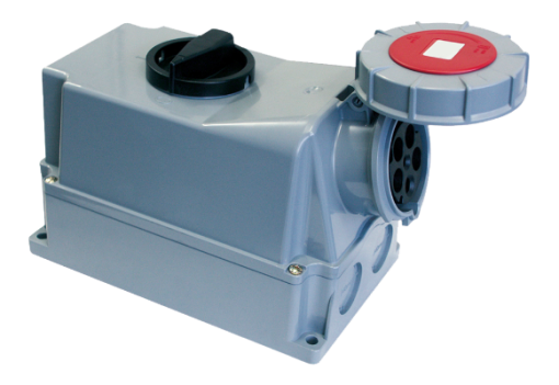 Interlocked sockets 3P+N+E, 63A, 400V, IP67