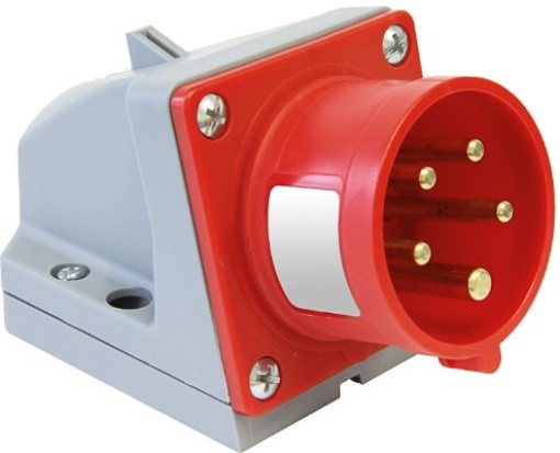 Fichas industriais murais, 3P+T, 16 A, 400 V, IP44.