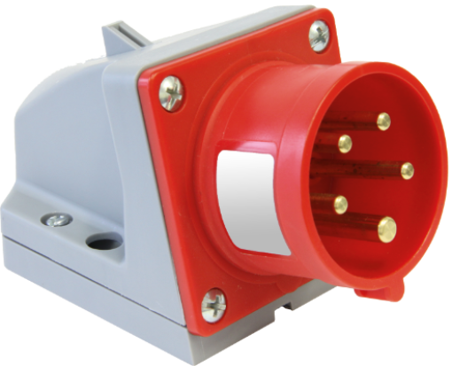 Fichas industriais murais, 3P+N+T, 16 A, 400 V, IP44.